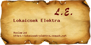 Lokaicsek Elektra névjegykártya